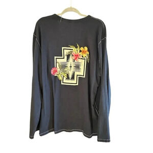 Tommy Bahama Pendleton Long Sleeve Pima Cotton Embroidery aloha Size XXL